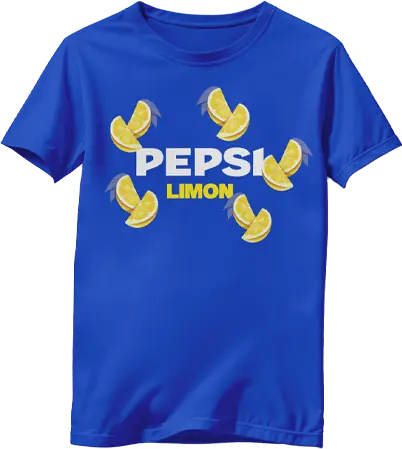 Синяя фирменная футболка Pepsi Лимон